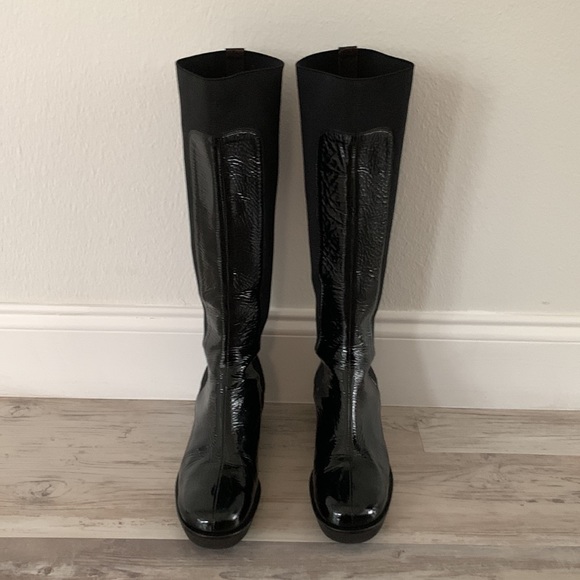 Donald J. Pilner Neda Patent Leather Wedge Boots - Picture 3 of 9